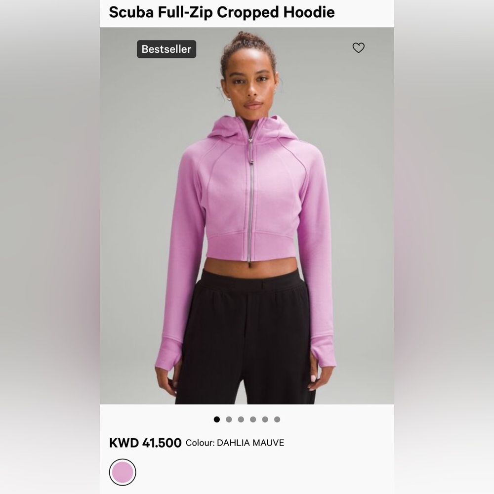 Lululemon zip up cropped scuba hoodie size 8